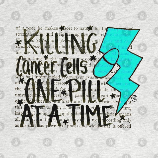 Killing Cancer - black design w/light blue by Polkadotdreamer